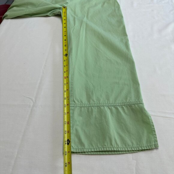 Eileen Fisher Green Cropped Wide Leg Pants Womens Size XS Lightweight Mid Rise - Picture 6 of 7